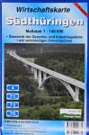 Wirtschaftskarte S�dth�ringen mit �bersicht aller Gewerbegebiete im Ma�stab 1:140.000
