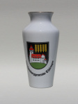 Vase aus Porzellan mit Wappen der Wachsenburggemeinde, H�he ca. 21 cm